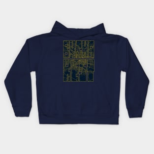 Bucharest, Romania City Map Typography - Gold Art Deco Kids Hoodie